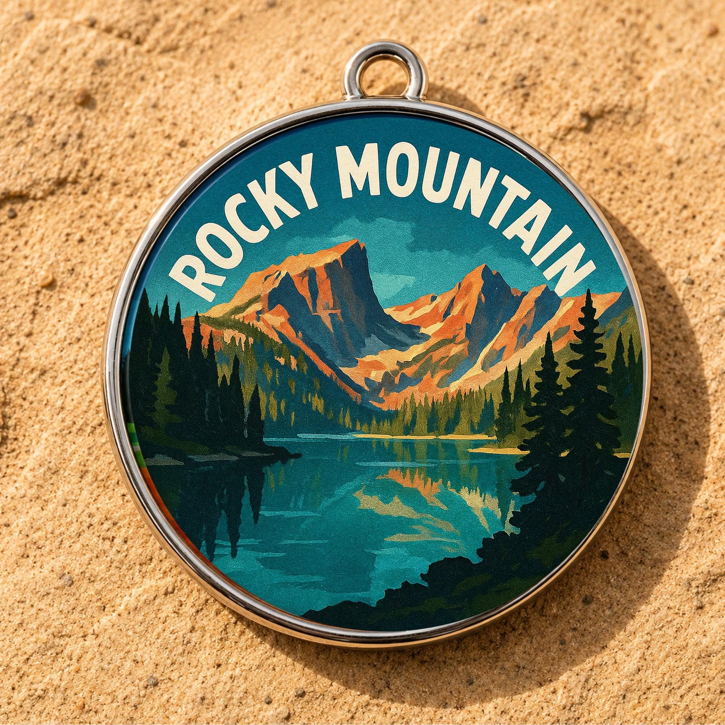 Rocky Mountain National Park Charm - RMNP Keychain - Rocky Mountain Gift - Rocky Mountain Souvenir - National Park Charm - Hiking Gift