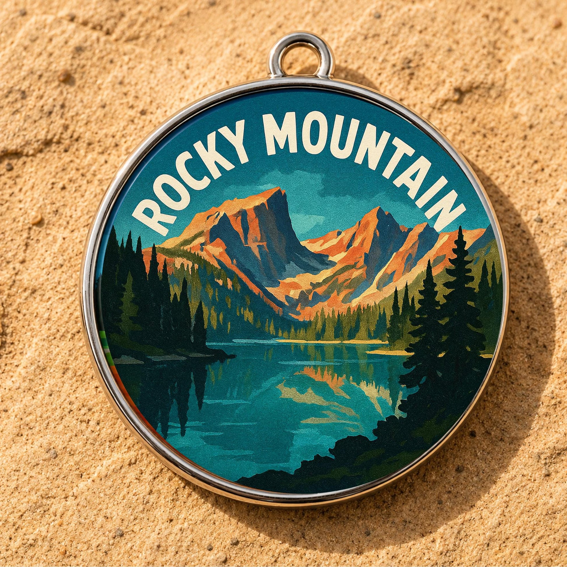 Rocky Mountain National Park Charm - RMNP Keychain - Rocky Mountain Gift - Rocky Mountain Souvenir - National Park Charm - Hiking Gift