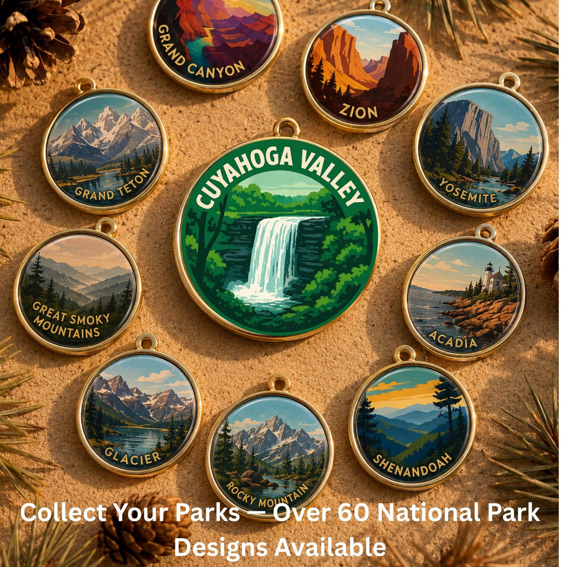 Cuyahoga Valley National Park Charm | CVNP Keychain | Ohio Hiking Gift | National Park Souvenir | Nature Lover Gift | Ohio Gift