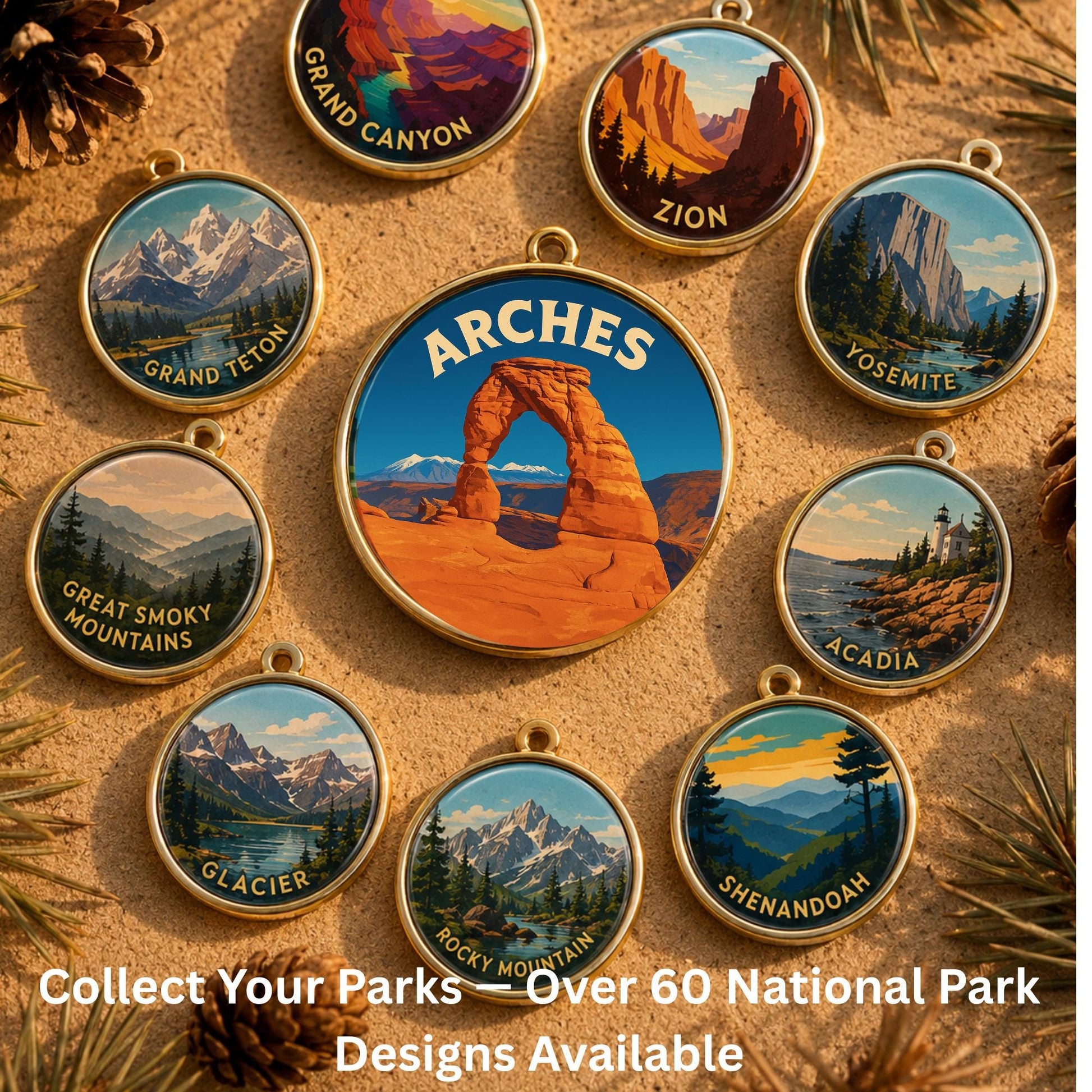 Arches National Park Charm | Arches Keychain |Utah Hiking Gift | National Park Souvenir | Nature Lover Gift | Utah Gift