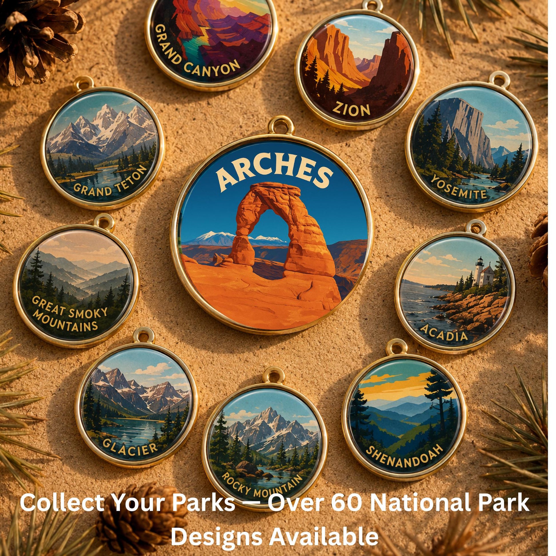 Arches National Park Charm | Arches Keychain |Utah Hiking Gift | National Park Souvenir | Nature Lover Gift | Utah Gift