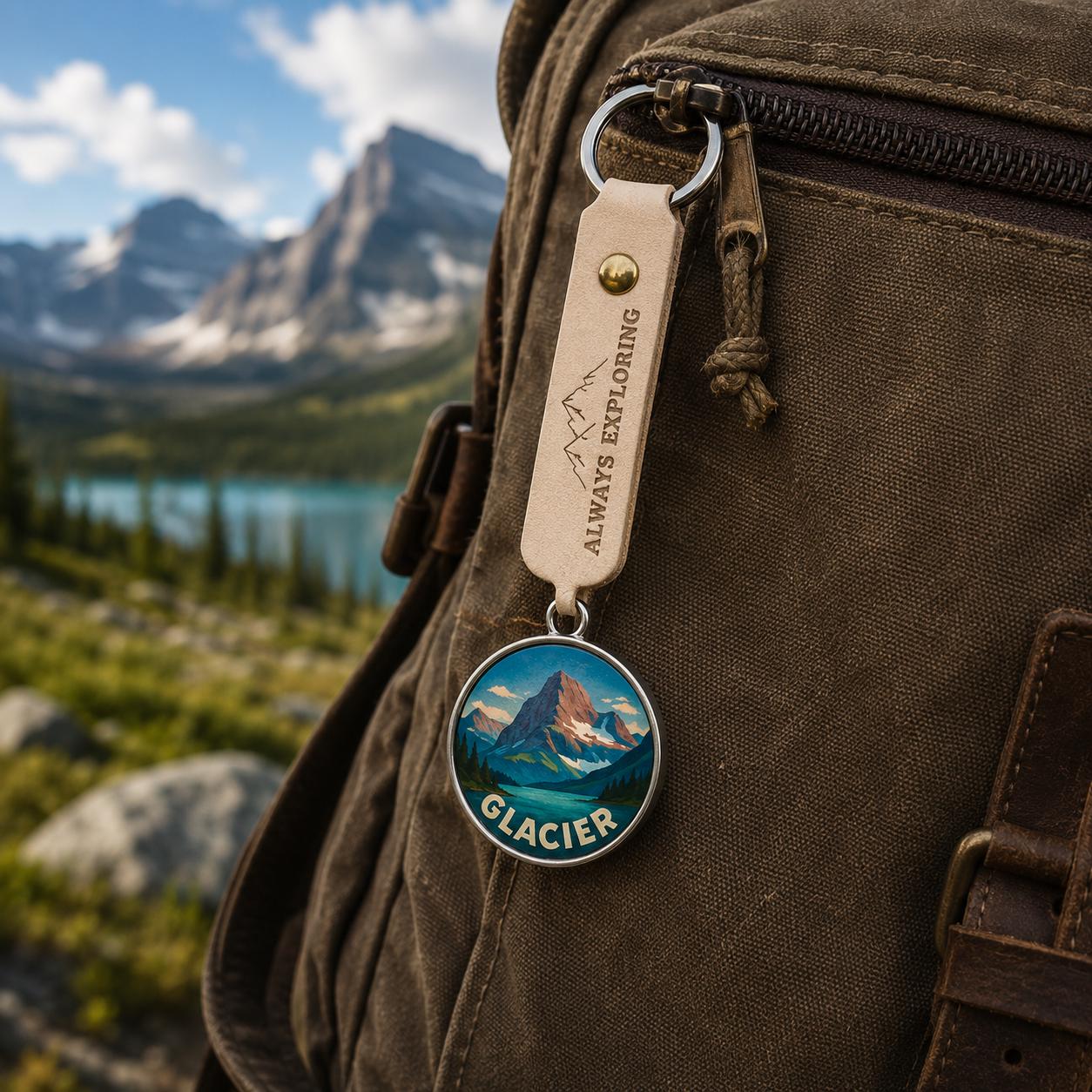 Glacier National Park Charm | Glacier Keychain | Montana Hiking Gift | National Park Souvenir | Nature Lover Gift | Montana Gift