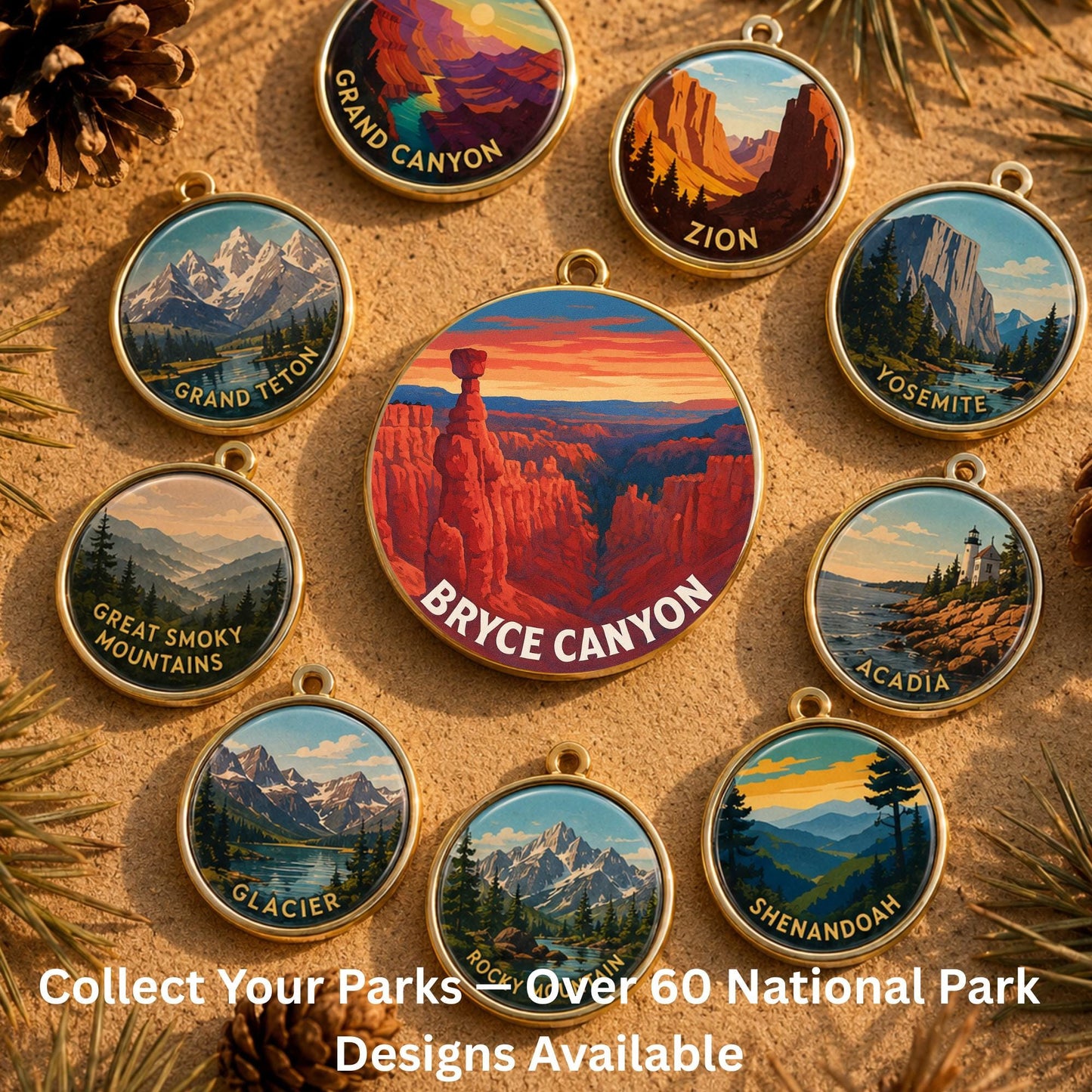 Bryce Canyon National Park Charm | Bryce Canyon Keychain | Utah Hiking Gift | National Park Souvenir | Nature Lover Gift | Utah Gift