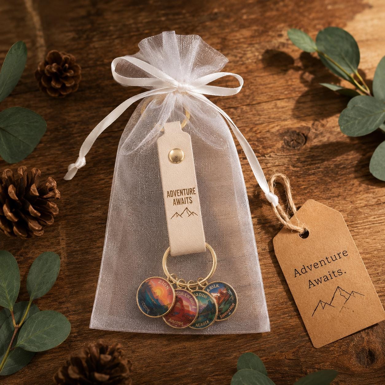 National Park Keychain Set | Personalized Travel Gift | Hiking Gift | National Park Lover Gift, Travel Keepsakes