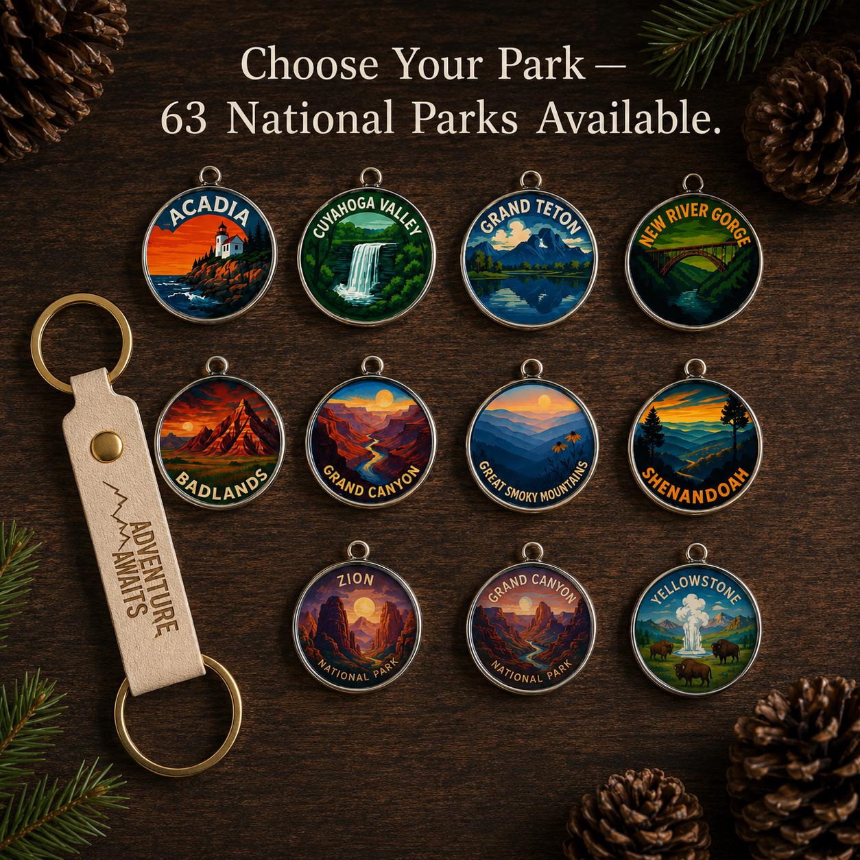 National Park Keychain Set | Personalized Travel Gift | Hiking Gift | National Park Lover Gift, Travel Keepsakes