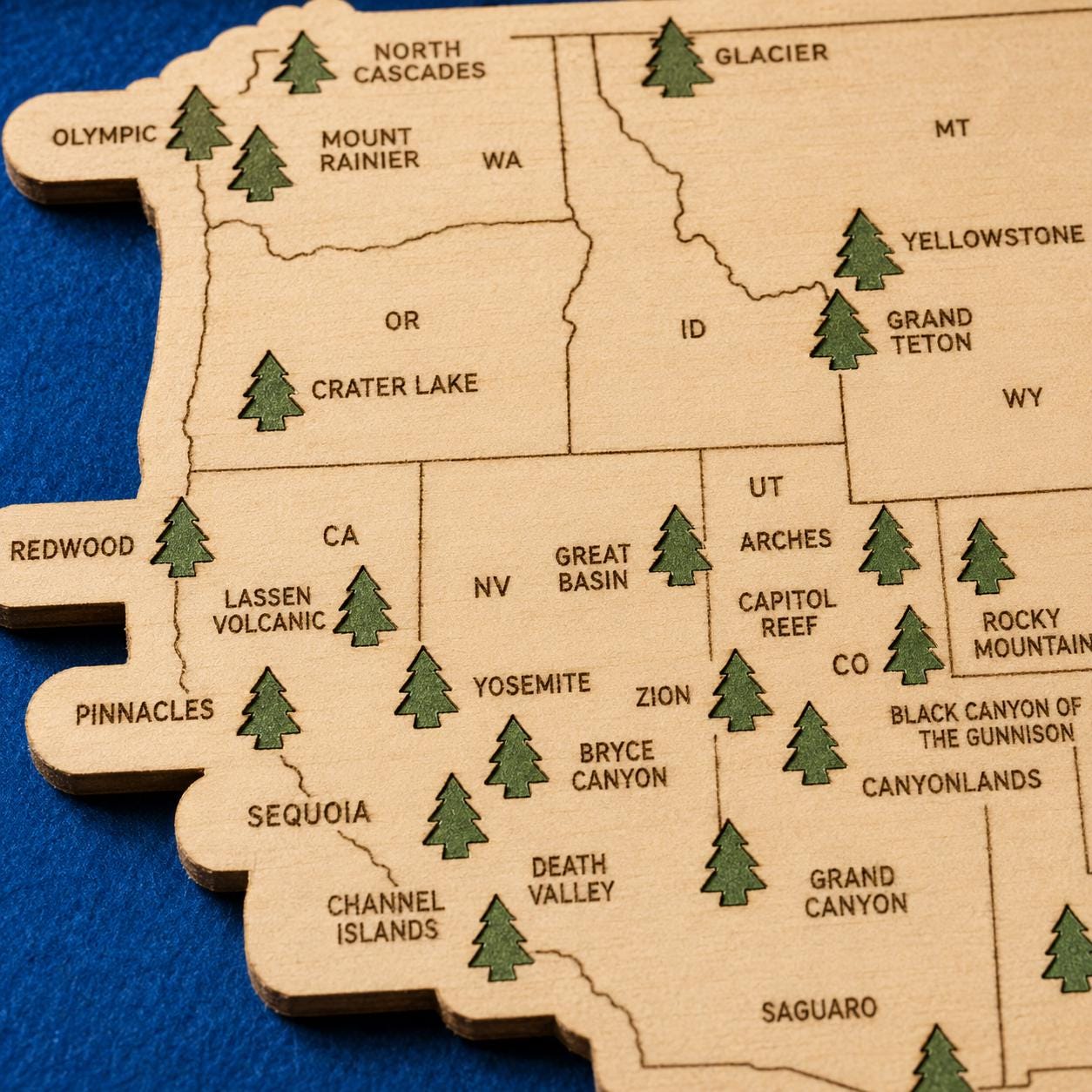 Personalized National Park Map | Laser Cut Wood Tracker | Framed Wall Art | Hiking Gift for Her | Hiking Gift for Him | National Park Gift