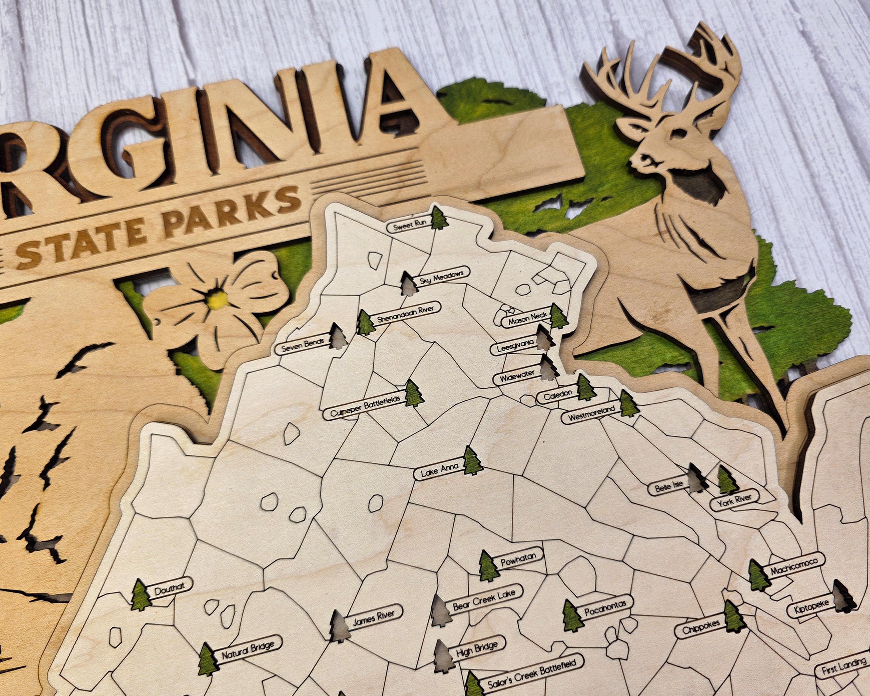 Personalized Virginia State Parks Map | VA Travel Tracker
