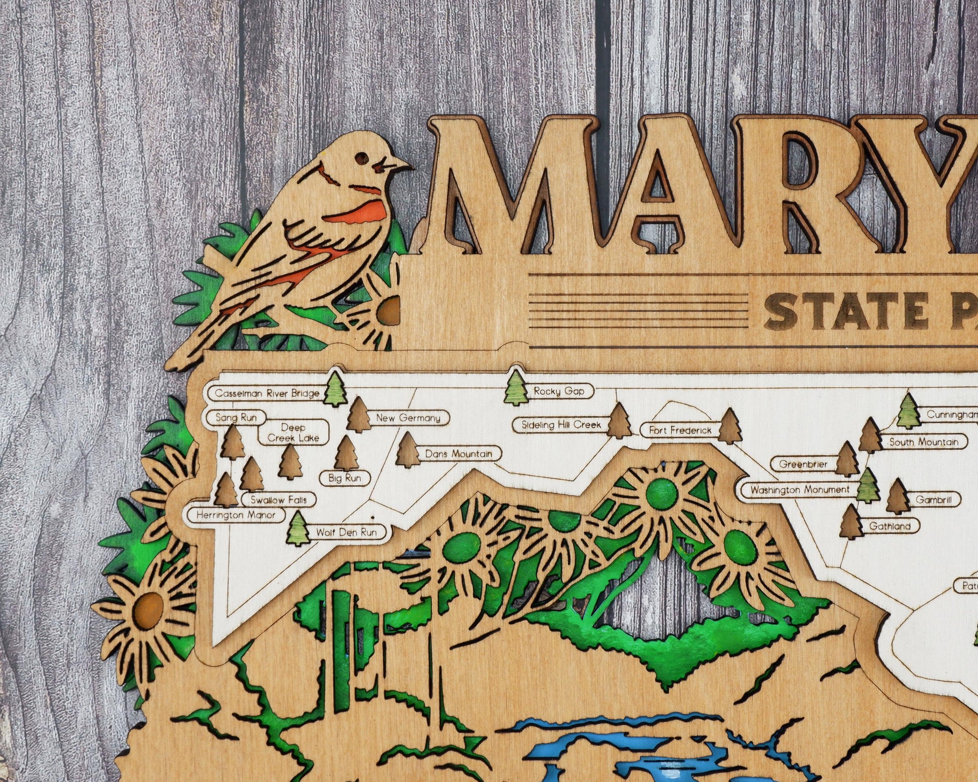 Personalized Maryland State Parks Map | MD Travel Tracker | Layered Wood Adventure Keepsake | Hiking & Camping Gift | Maryland Wall Art