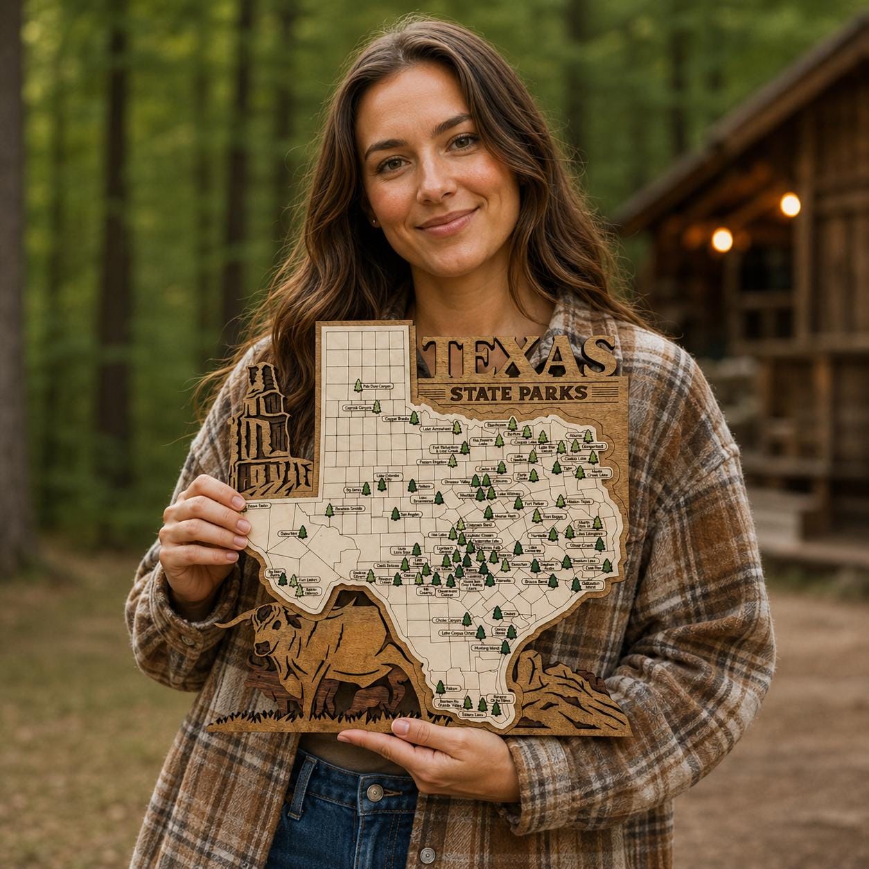 Personalized Texas State Parks Map | TX Travel Tracker | Hiking & Camping Gift | Texas Gift for Her | Texas Wall Art