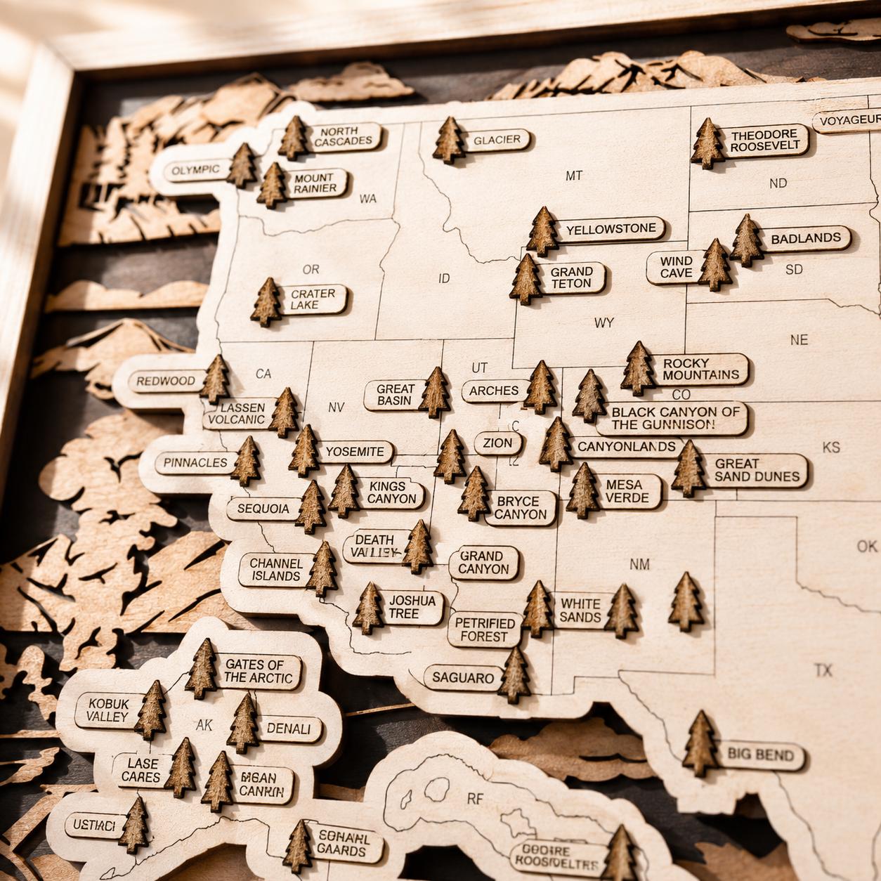 Personalized National Park Map | National Park Gift | Hiking Gift for Her | Hiking Gift for Him | National Park Tracker | Park Wall Art