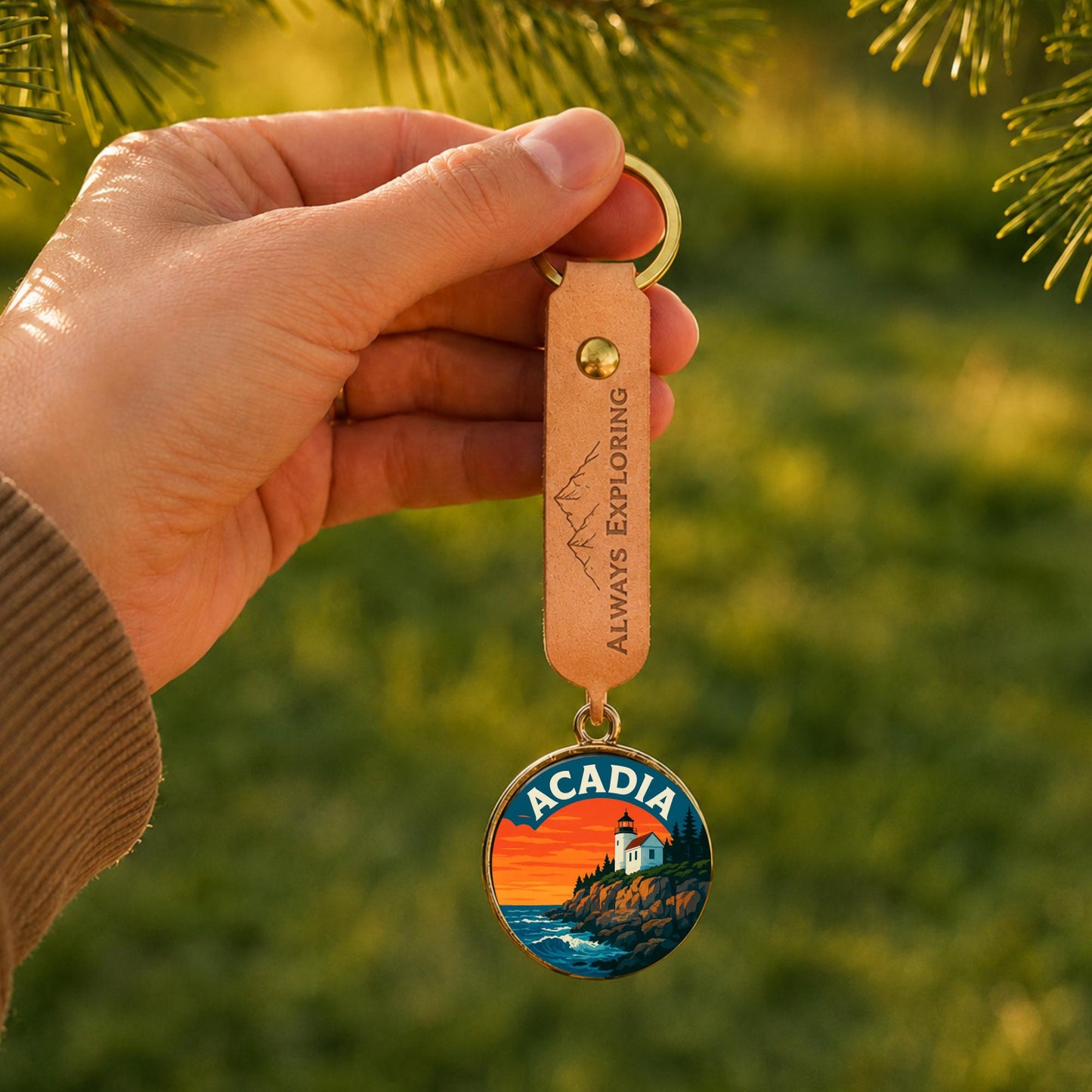 Acadia National Park Charm - Acadia Keychain - Acadia Souvenir - Acadia Gift - National Park Charm - Hiking Gift - Nature Lover Gift