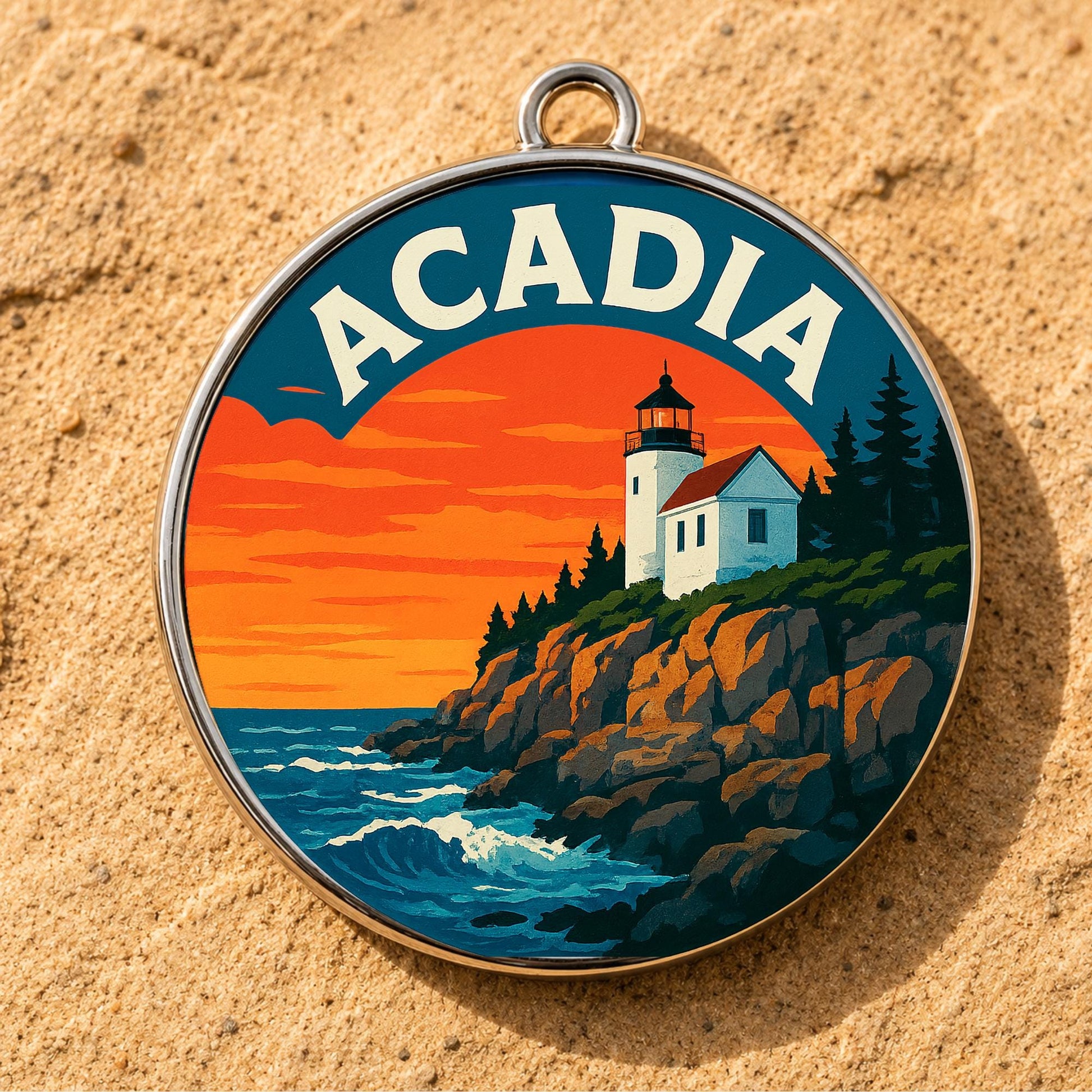 Acadia National Park Charm - Acadia Keychain - Acadia Souvenir - Acadia Gift - National Park Charm - Hiking Gift - Nature Lover Gift
