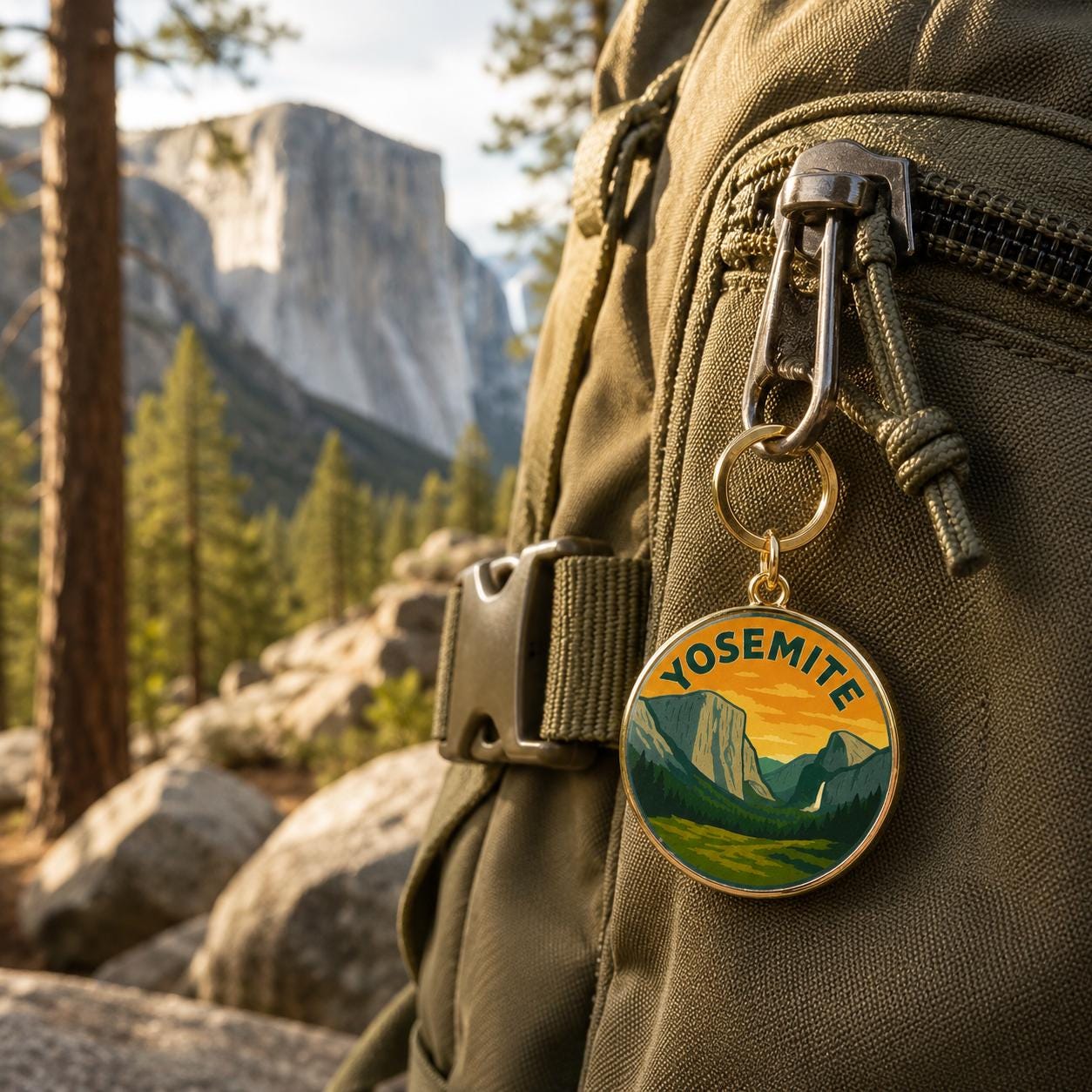 Yosemite National Park Charm - Yosemite Keychain - Yosemite Souvenir - Yosemite Gift - National Park Charm - Hiking Gift - Nature Lover Gift