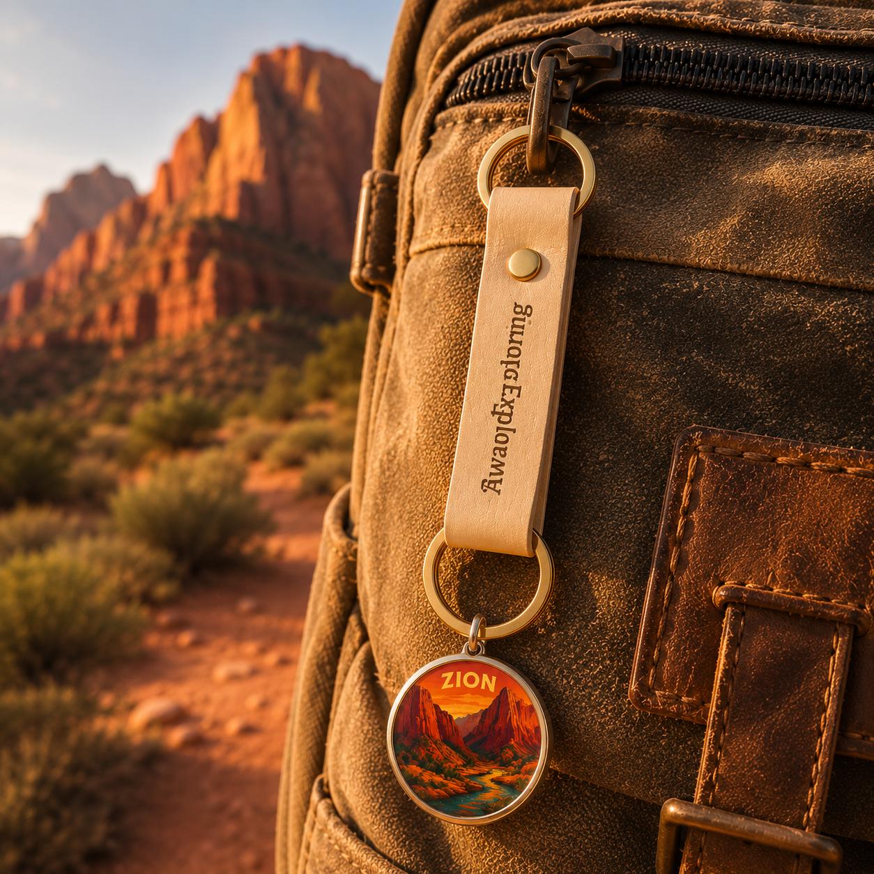 Zion National Park Charm - Zion Keychain - Zion Souvenir - Zion Gift - National Park Charm - Hiking Gift - Nature Lover Gift