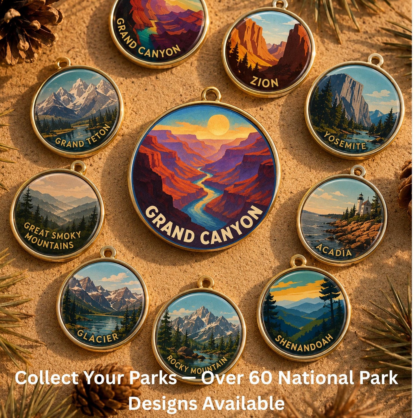 Grand Canyon National Park Charm | Grand Canyon Keychain | Arizona Hiking Gift | National Park Souvenir | Nature Lover Gift | Arizona Gift