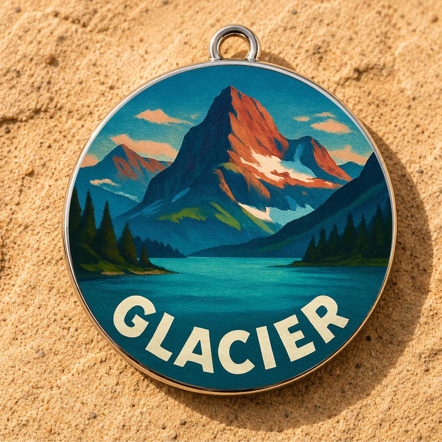 Glacier National Park Charm | Glacier Keychain | Montana Hiking Gift | National Park Souvenir | Nature Lover Gift | Montana Gift