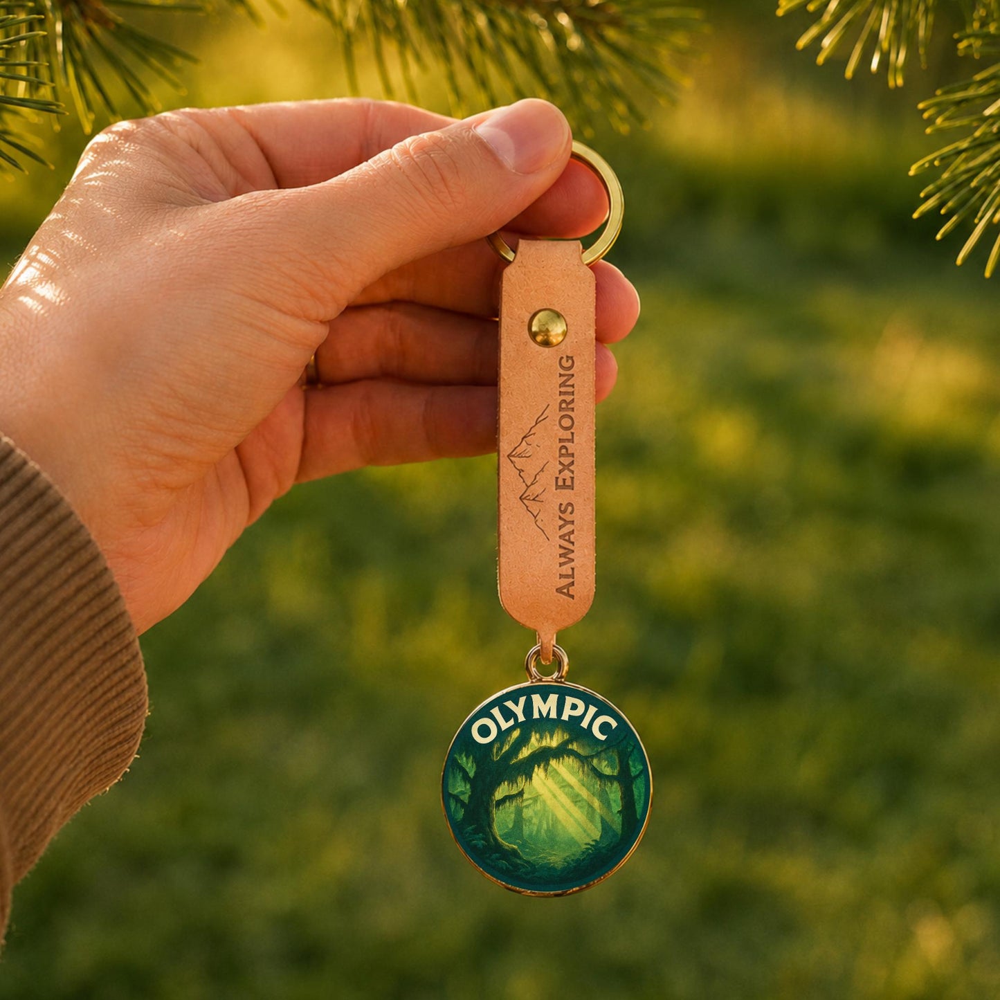 Olympic National Park Charm | Olympic Keychain | Washington Hiking Gift | National Park Souvenir | Nature Lover Gift | Washington Gift