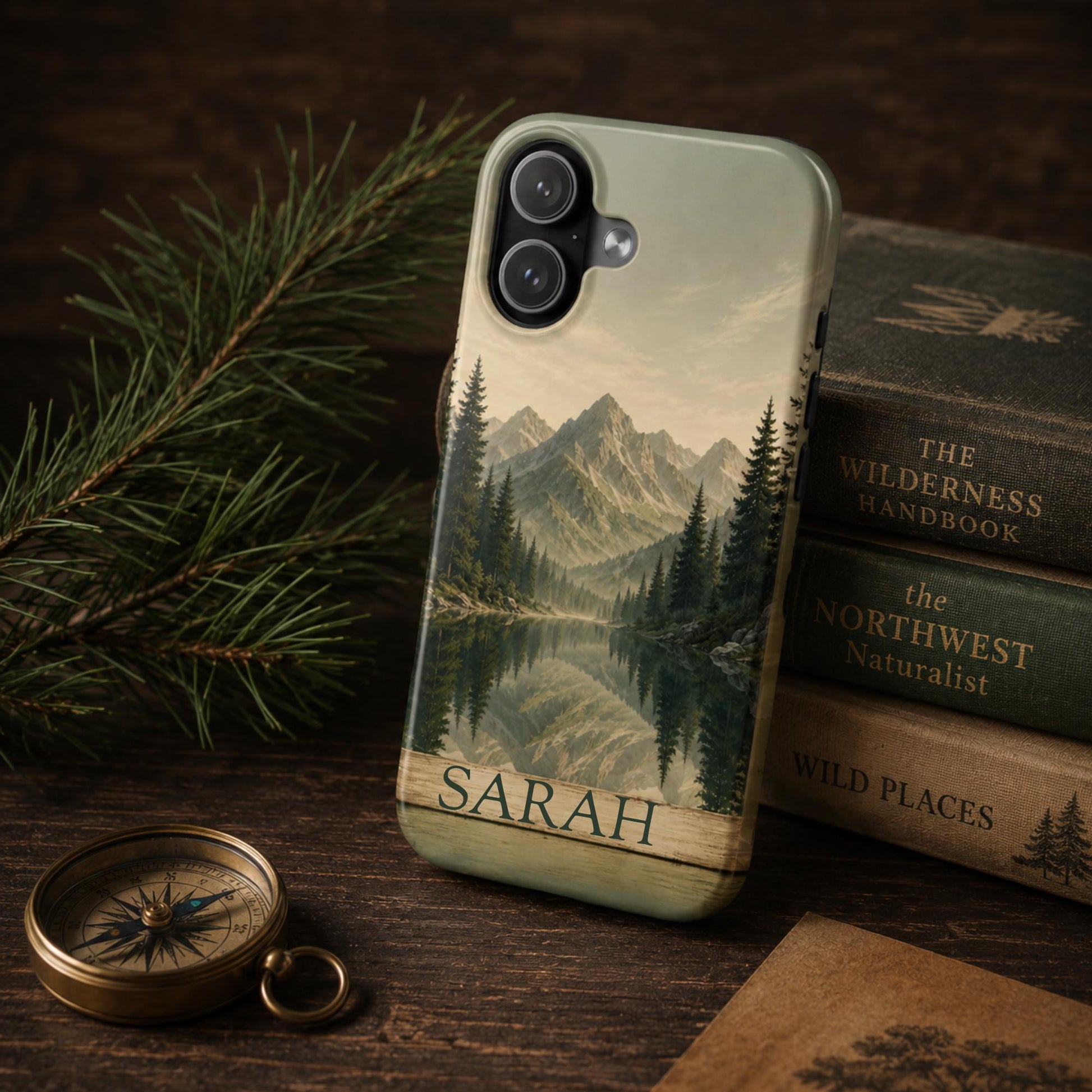 Personalized Lake Phone Case — Custom Name Tough Case iPhone Samsung — Nature Gift for Outdoor Lake Lover