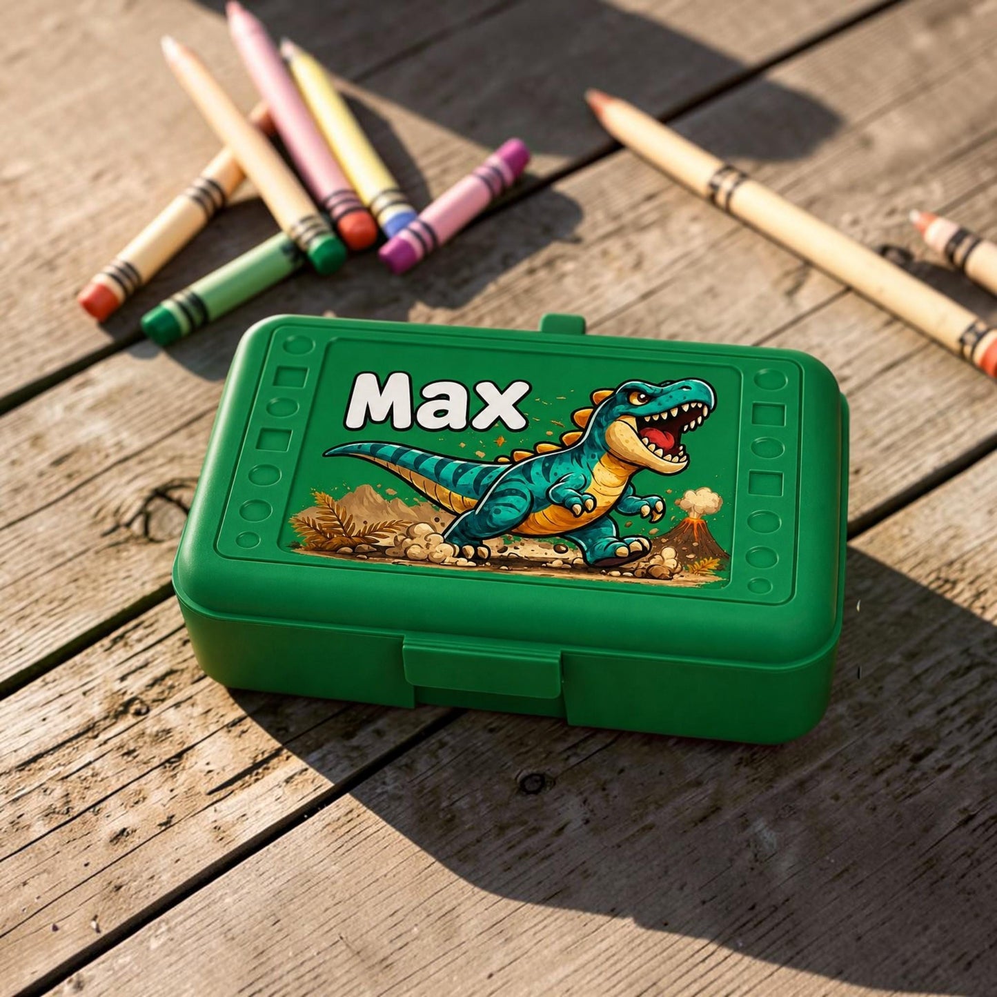 Personalized Dinosaur Pencil Box, Custom Name School Supply Box for Kids, T-Rex Back to School Gift, Kindergarten Boy Pencil Case,UV Printed