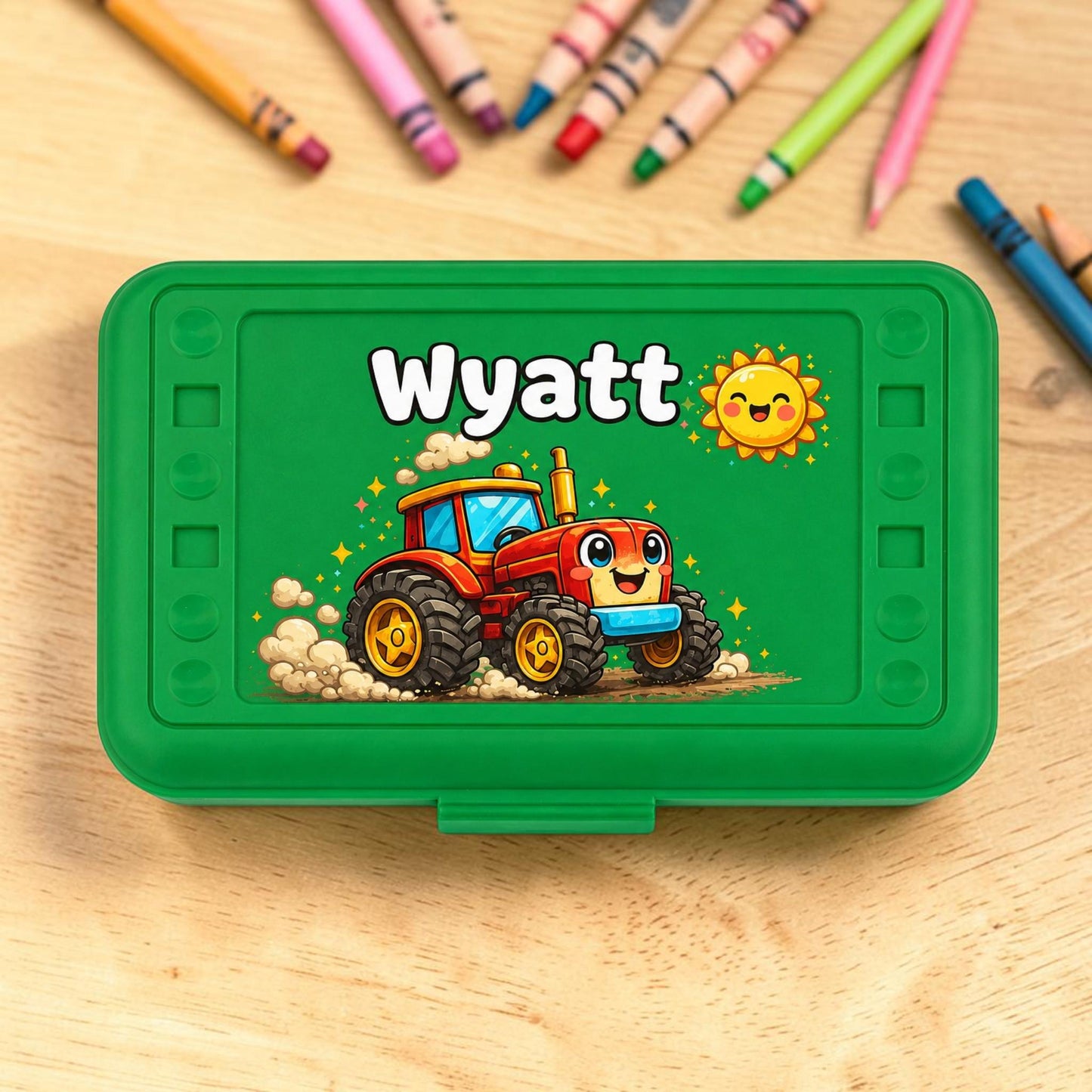 Personalized Tractor Pencil Box, Custom Name School Supply Box for Kids, Kindergarten Boy Back to School Gift, Farm Pencil Case, UV Printed