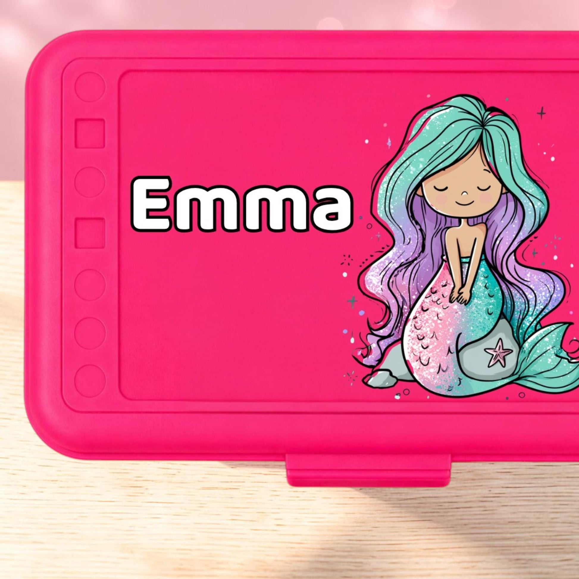 Personalized Mermaid Pencil Box, Custom Name Pencil Case for Girls, Back to School Supplies, Kindergarten Gift, Choose Your Name Color