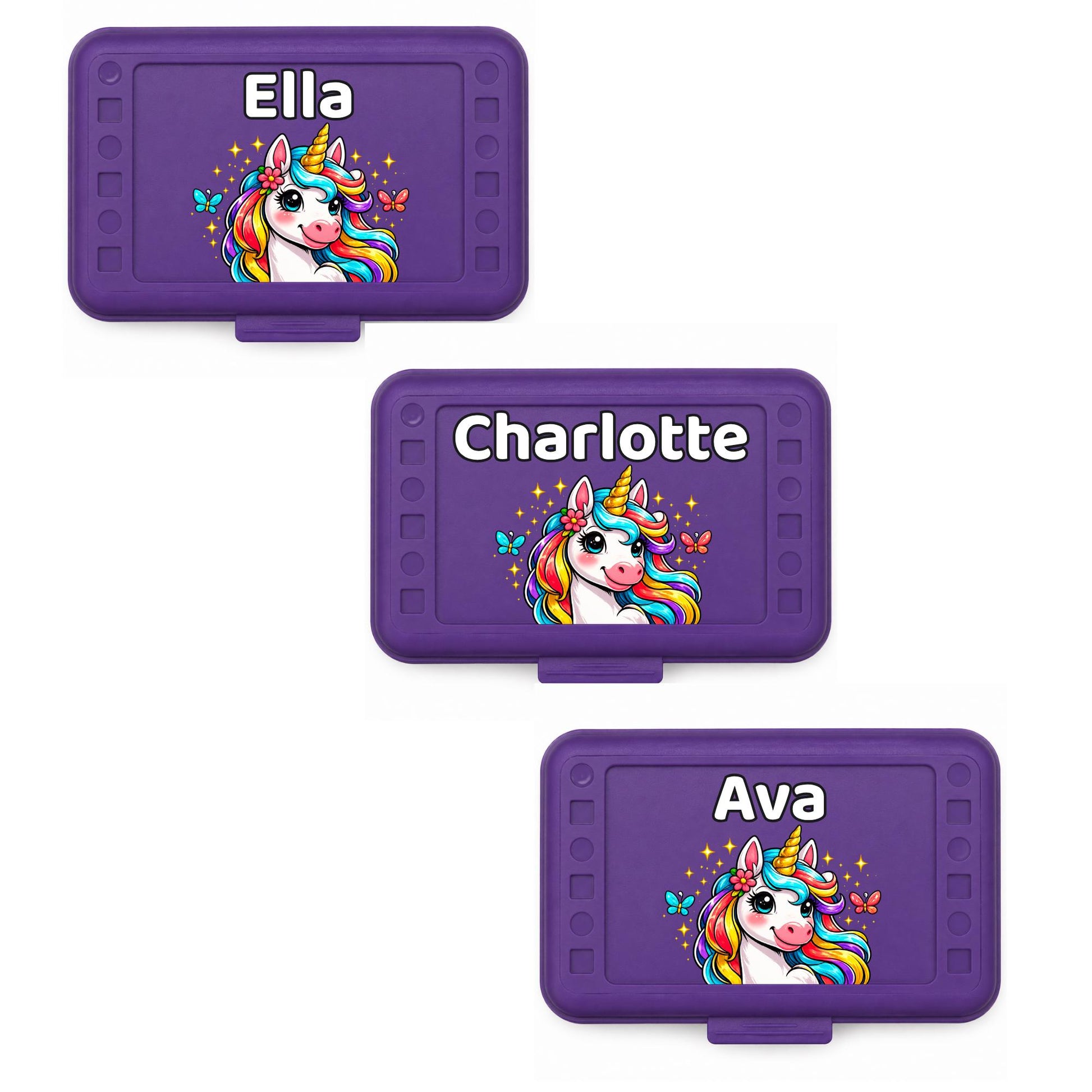 Unicorn Pencil Box Personalized, Custom Name Crayon Case for Girls, Unicorn Birthday Gift, Toddler Girl Christmas Gift, UV Printed