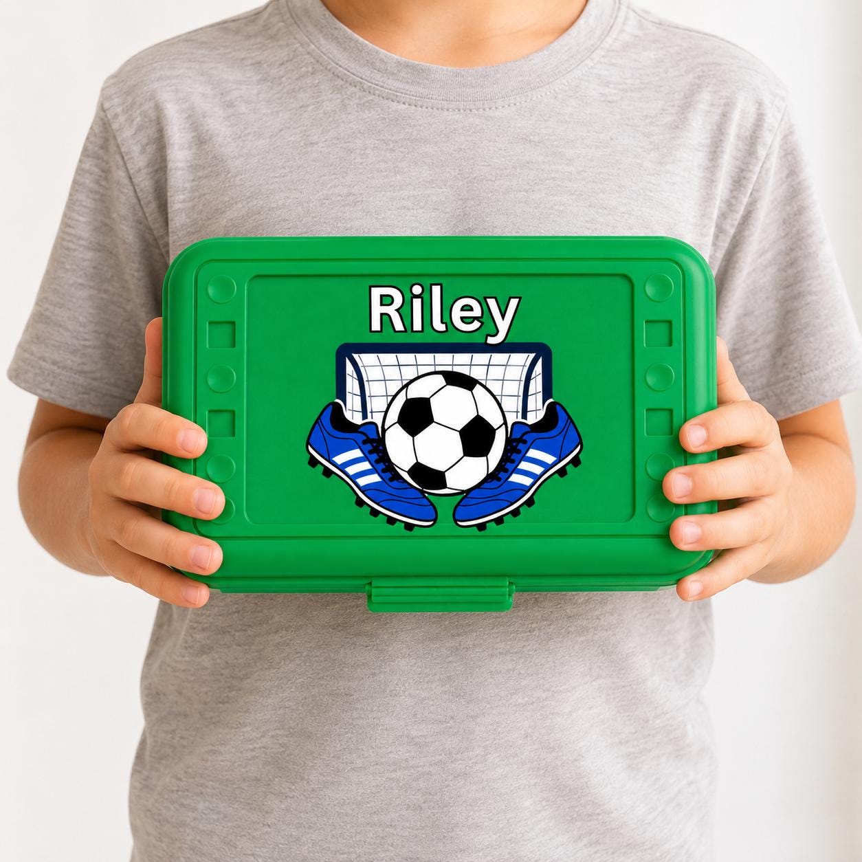 Personalized Soccer Pencil Box, Custom Name School Supply Box for Kids, Soccer Gift for Boys and Girls, Back to School Case, UV Printed