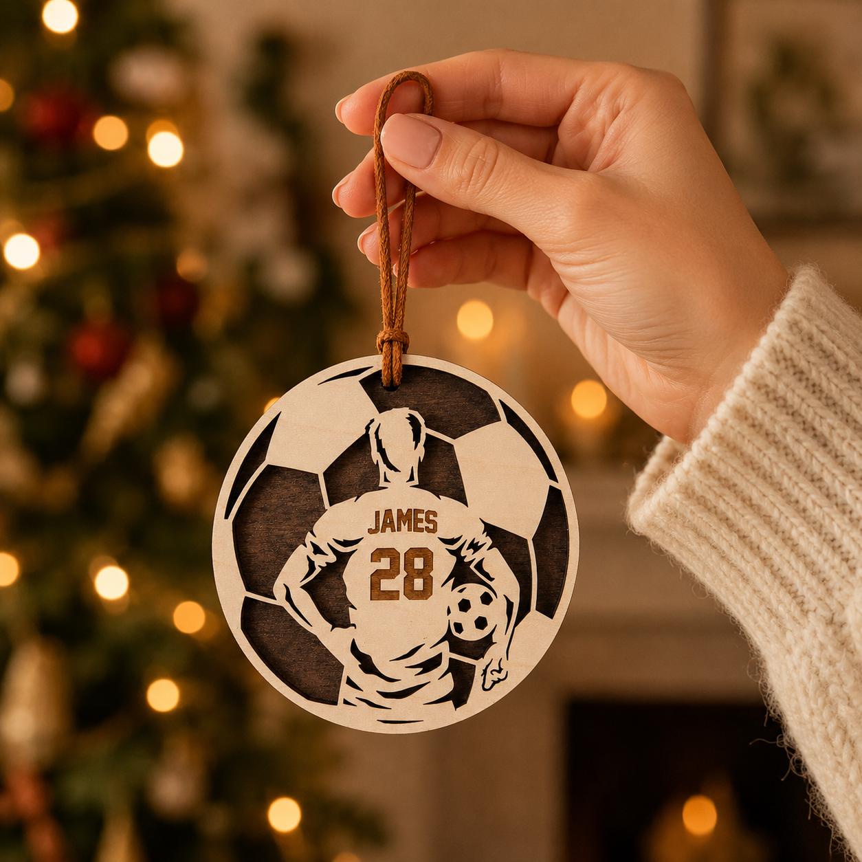 Personalized Soccer Ornament, Custom Soccer Player Christmas Ornament, Kids Soccer Gift, Boy Girl Soccer Keepsake, Team Coach Gift