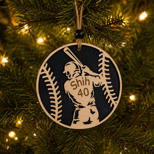 Personalized Baseball Ornament, Custom Baseball Player Christmas Ornament, Kids Baseball Gift, Boy Girl Softball Keepsake, Team Coach Gift