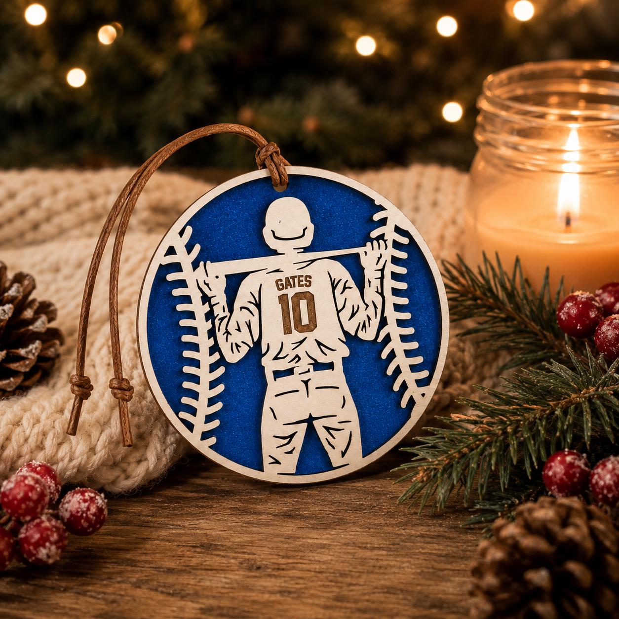 Personalized Baseball Ornament, Custom Baseball Softball Player Christmas Ornament, Kids Baseball Gift, Team Coach Keepsake, Senior Night