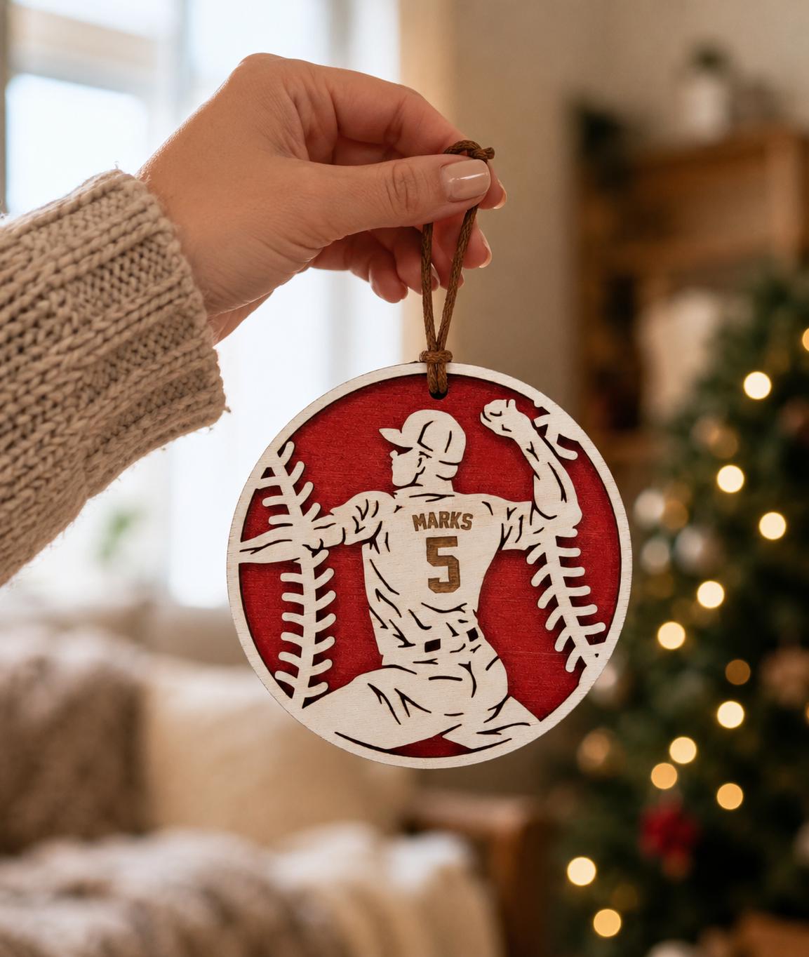 Personalized Baseball Ornament, Custom Baseball Softball Player Christmas Ornament, Kids Baseball Gift, Team Coach Keepsake, Senior Night