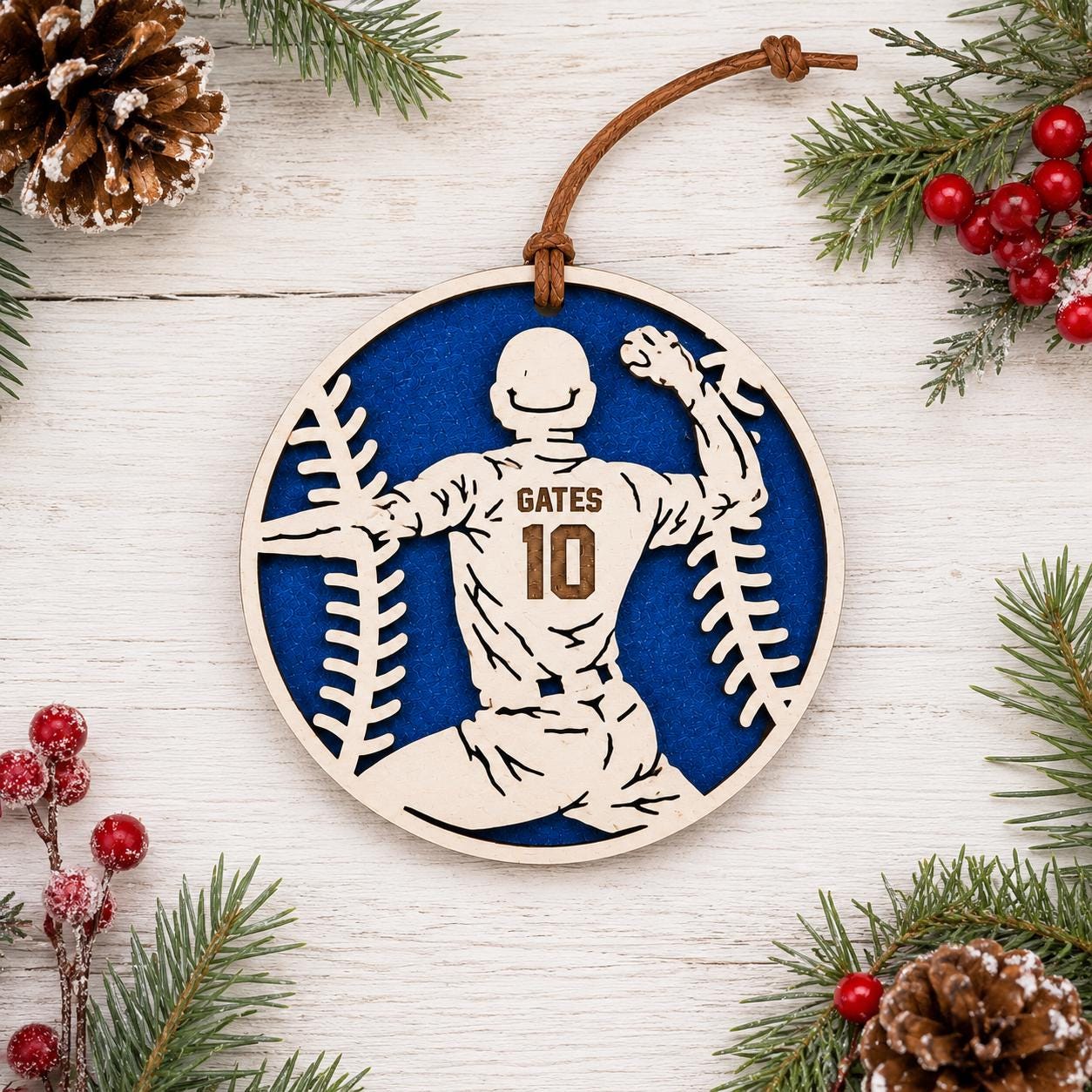 Personalized Baseball Ornament, Custom Baseball Softball Player Christmas Ornament, Kids Baseball Gift, Team Coach Keepsake, Senior Night
