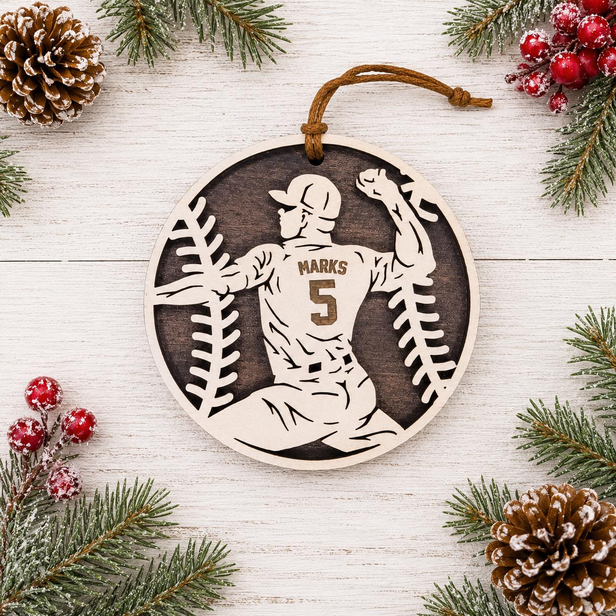 Personalized Baseball Ornament, Custom Baseball Softball Player Christmas Ornament, Kids Baseball Gift, Team Coach Keepsake, Senior Night