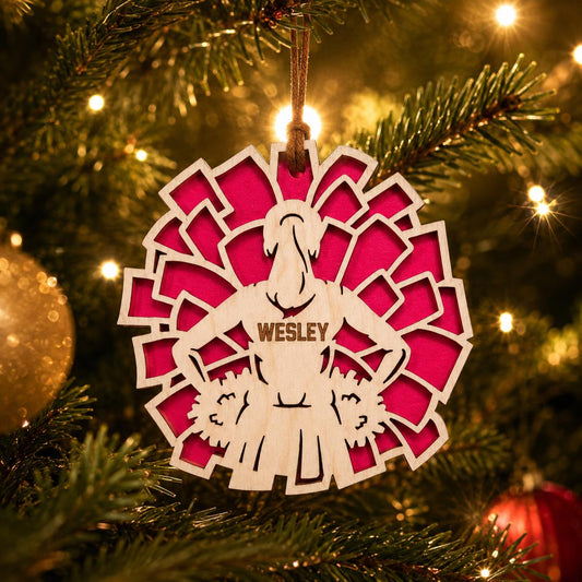 Personalized Cheer Ornament, Custom Cheerleader Christmas Ornament, Boy Girl Cheer Team Squad Gift, Cheerleading Keepsake, Coach Gift