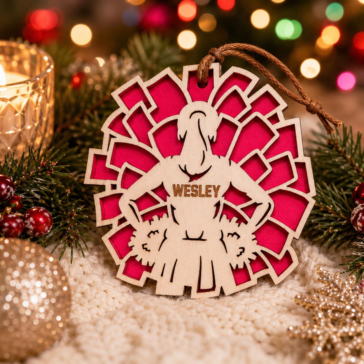 Personalized Cheer Ornament, Custom Cheerleader Christmas Ornament, Boy Girl Cheer Team Squad Gift, Cheerleading Keepsake, Coach Gift
