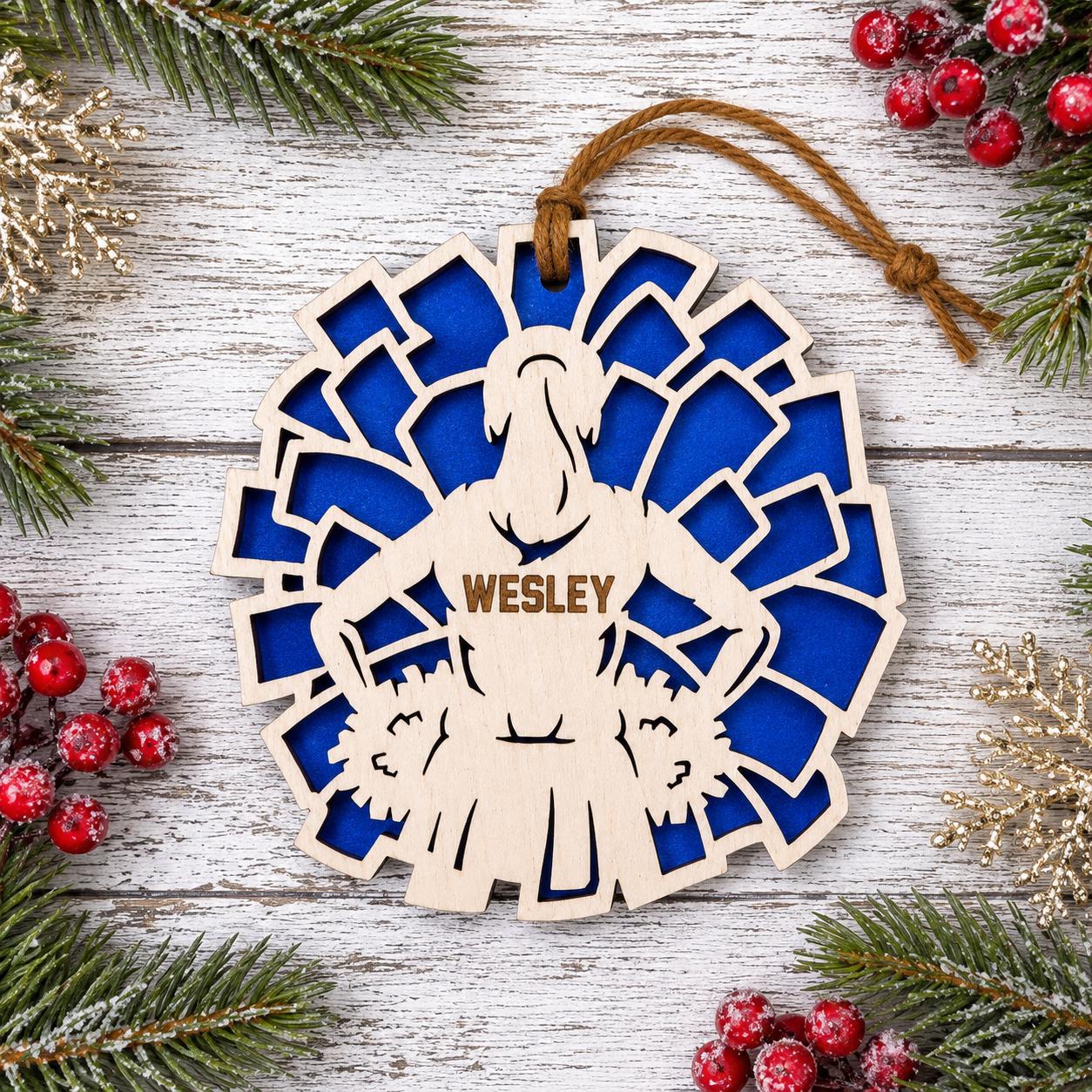 Personalized Cheer Ornament, Custom Cheerleader Christmas Ornament, Boy Girl Cheer Team Squad Gift, Cheerleading Keepsake, Coach Gift