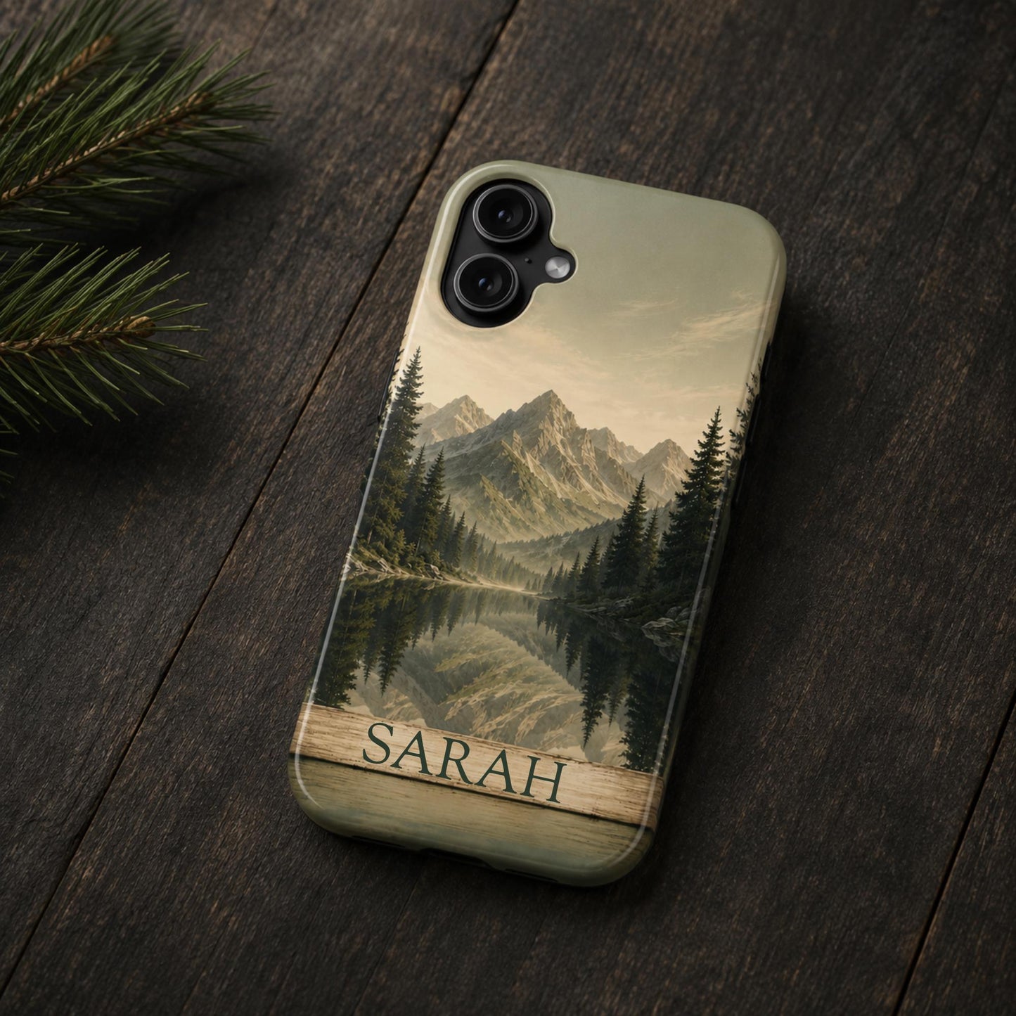 Personalized Lake Phone Case — Custom Name Tough Case iPhone Samsung — Nature Gift for Outdoor Lake Lover