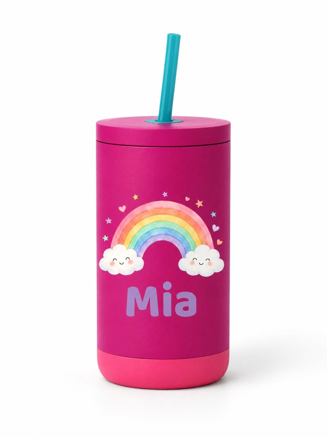 Rainbow Water Bottle for Girls, Kids Tumbler with Name, Back to School Cup, Personalized Toddler Girl Gift, Kindergarten Cup