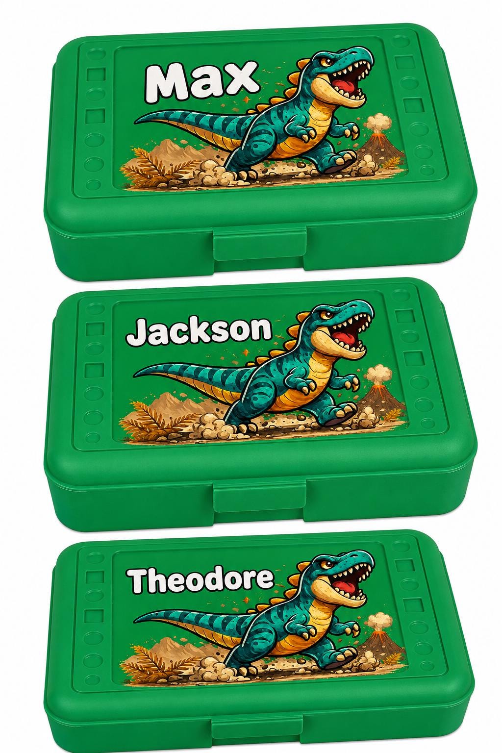 Personalized Dinosaur Pencil Box, Custom Name School Supply Box for Kids, T-Rex Back to School Gift, Kindergarten Boy Pencil Case,UV Printed