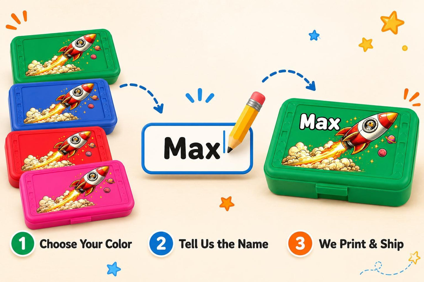 Personalized Tractor Pencil Box, Custom Name School Supply Box for Kids, Kindergarten Boy Back to School Gift, Farm Pencil Case, Art Box