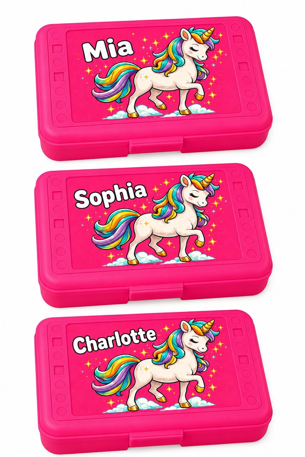 Personalized Unicorn Pencil Box, Custom Name School Supply Box for Kids, Kindergarten Boy Back to School Gift, Unicorn Pencil Case, Art Box