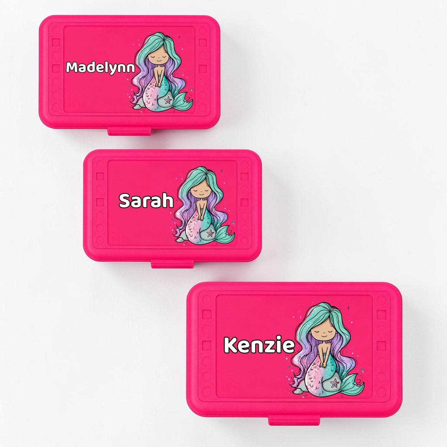 Personalized Mermaid Pencil Box, Custom Name Pencil Case for Girls, Back to School Supplies, Kindergarten Gift, Choose Your Name Color