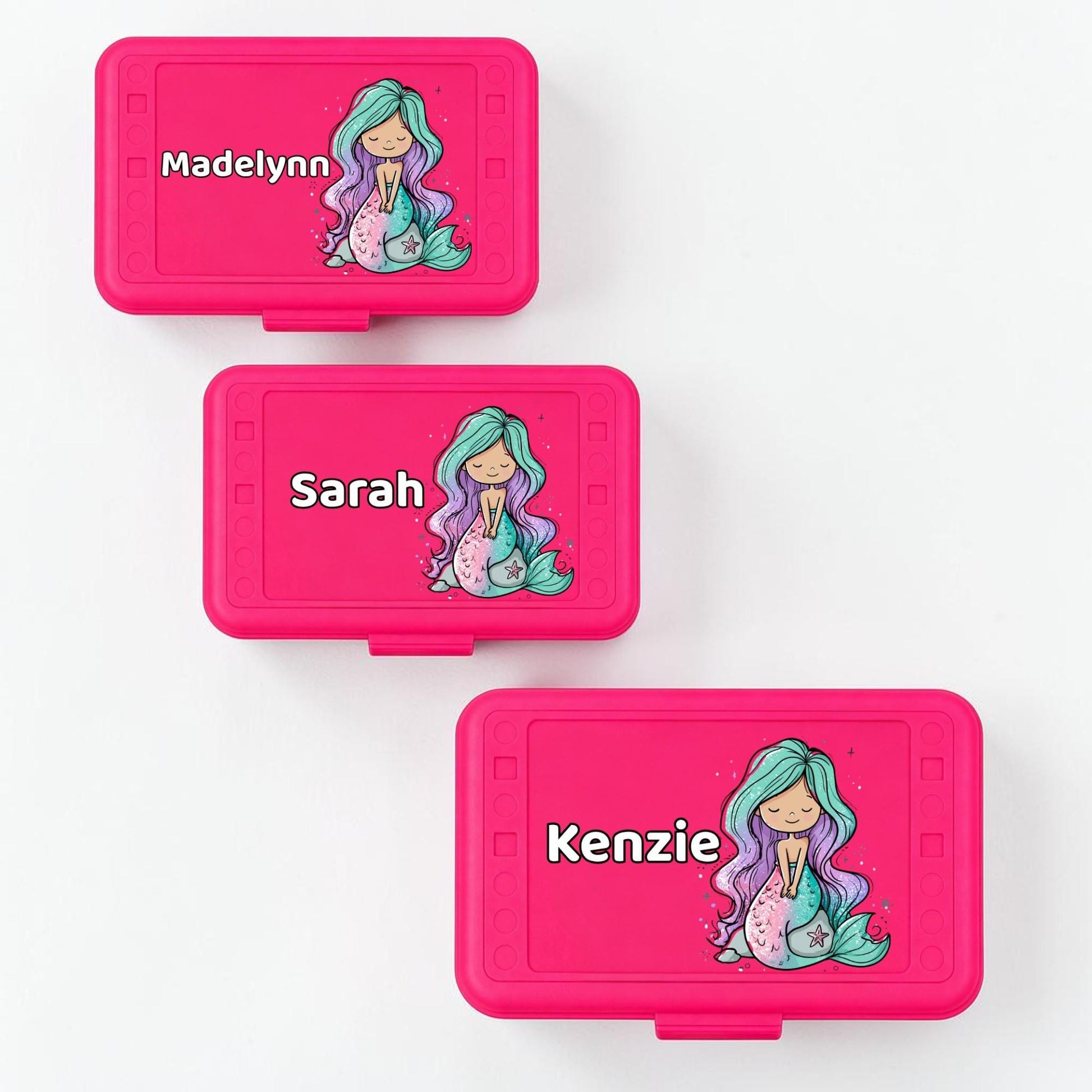 Personalized Mermaid Pencil Box, Custom Name Pencil Case for Girls, Back to School Supplies, Kindergarten Gift, Choose Your Name Color