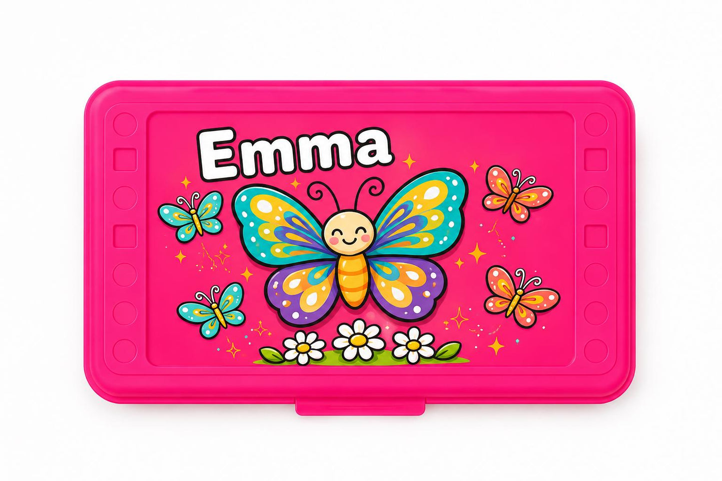 Personalized Butterfly Pencil Box,Custom Name School Supply Box for Kids,Kindergarten Boy Back to School Gift Butterfly Pencil Case, Art Box
