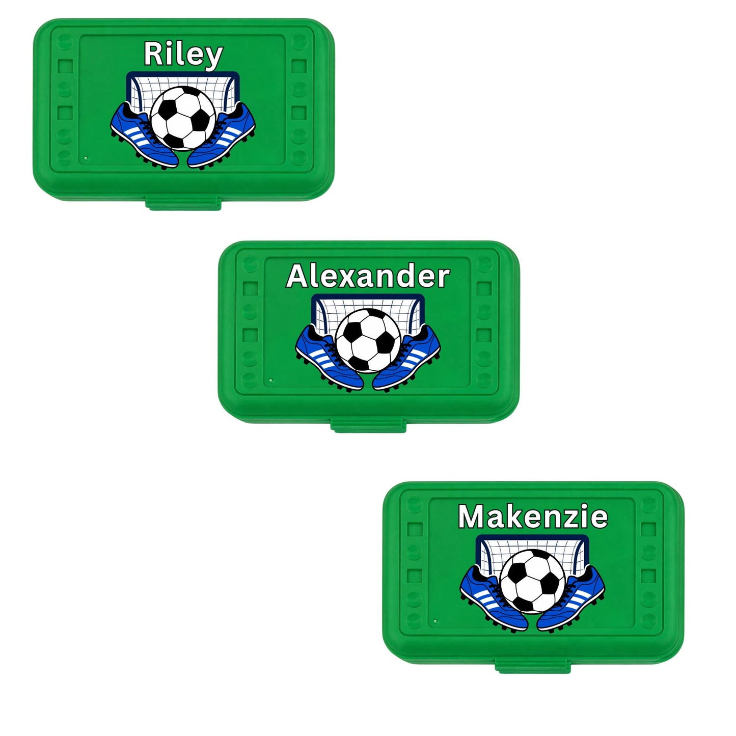 Personalized Soccer Pencil Box, Custom Name School Supply Box for Kids, Soccer Gift for Boys and Girls, Back to School Case, UV Printed