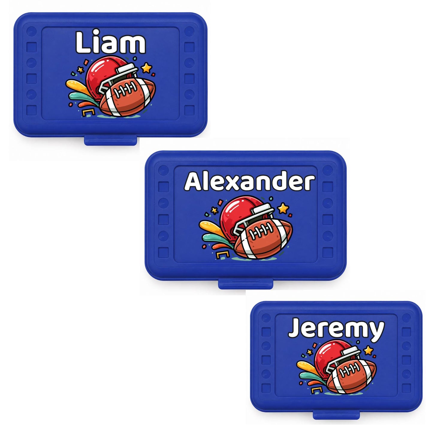 Personalized Football Pencil Box for Boys, Custom Name School Supply Box, Back to School Gift, Kids Football Gift, Kindergarten Pencil Case