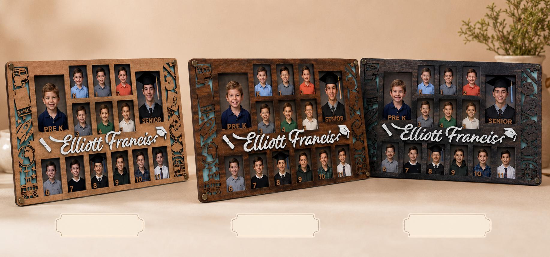 School Year Photo Frame, Pre-K to Senior Picture Frame, Personalized Kids Milestone Keepsake, Graduation Gift, Grandparent Gift, Photo Gift