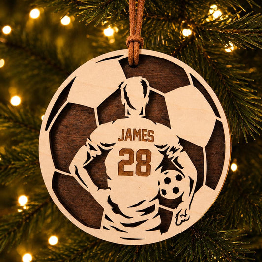 Personalized Soccer Ornament, Custom Soccer Player Christmas Ornament, Kids Soccer Gift, Boy Girl Soccer Keepsake, Team Coach Gift