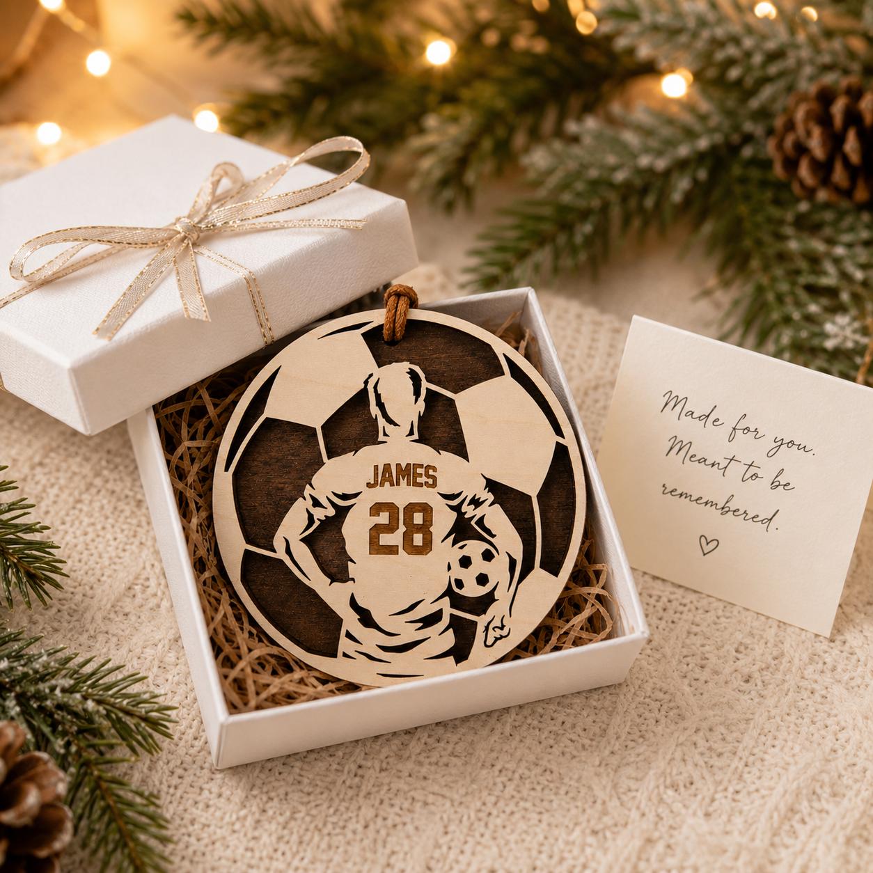 Personalized Soccer Ornament, Custom Soccer Player Christmas Ornament, Kids Soccer Gift, Boy Girl Soccer Keepsake, Team Coach Gift