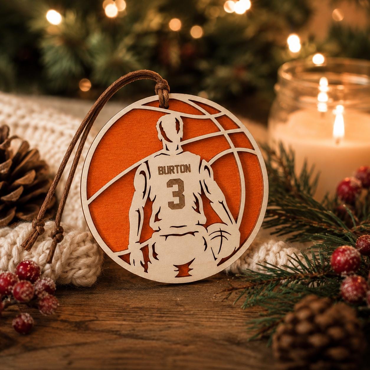 Personalized Basketball Ornament, Custom Basketball Player Christmas Ornament, Kids Basketball Gift, Athlete Keepsake, Team Coach Gift